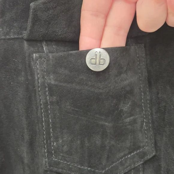 Dennis Basso Suede Leather Button Front Black Jacket Women’s Sz Small Washable - Picture 9 of 16